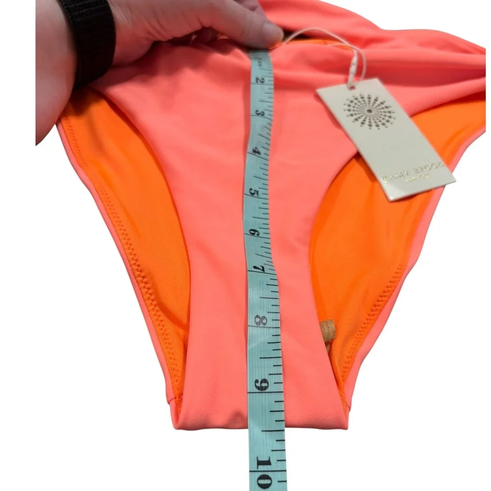 Ramy Brook Hope Bikini Bottom High Cut One Shoulder Strap Elora Coral Medium NWT